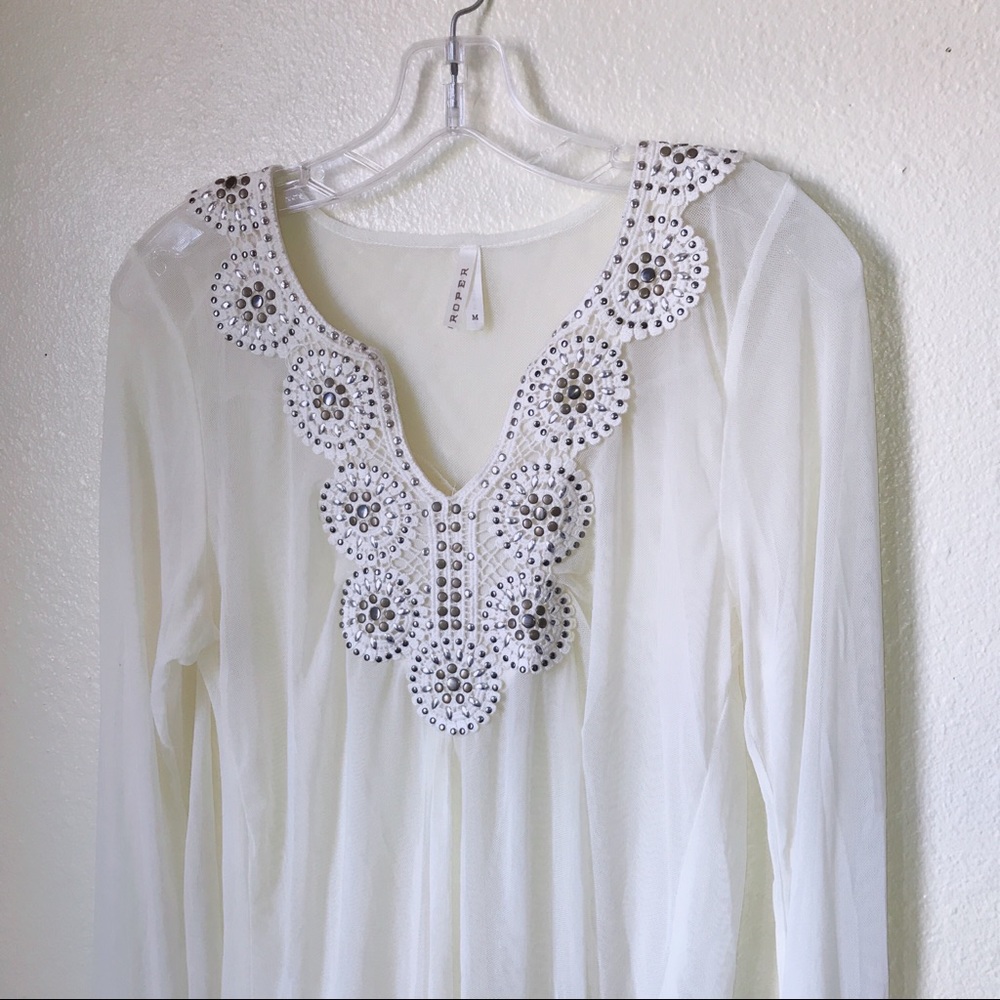 Roper sheer mesh top